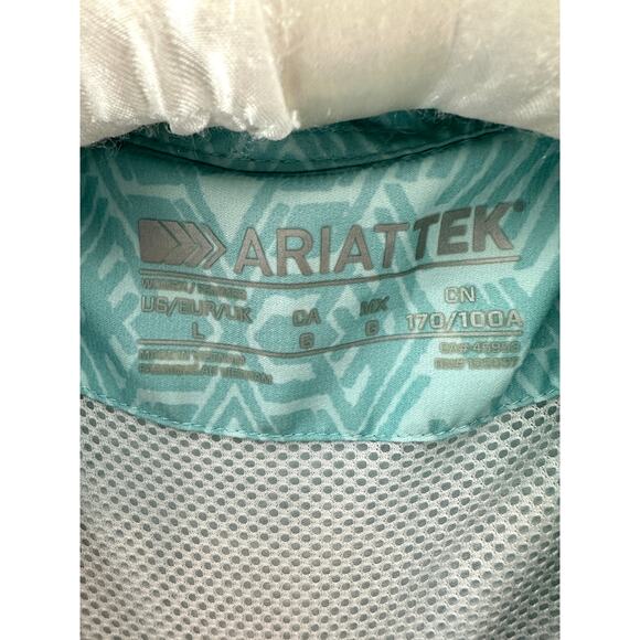 ARIAT TEK | Women’s Western Shirt Turquoise Aztec Print Long Sleeve | Large - Picture 5 of 7